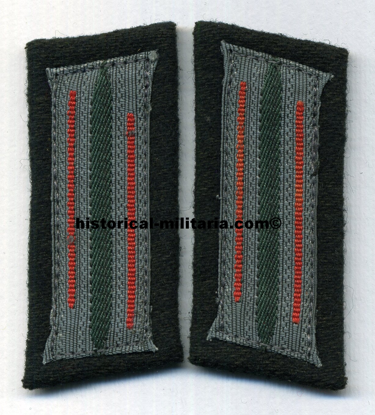 EM/ NCO woven collar litzen ARTILLERY Doppellitze Artillerie Mannschaftskragenpatten - Mostrine dell&#39;Artiglieria Wehrmacht Heer