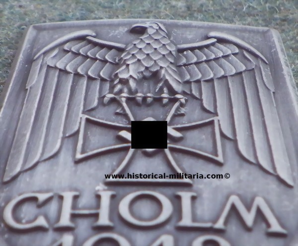 Wehrmacht Cholmschield Ärmelschild - Cholm arm shield awarded to those who fought in the Cholm Pocket between 21 January and 5 May 1942 - Scudetto CHOLM SCUDO Wehrmacht Cholmschield Ärmelschild - Cholm arm shield awarded to those who fought in the Cholm Pocket between 21 January and 5 May 1942 - Scudetto CHOLM SCUDO