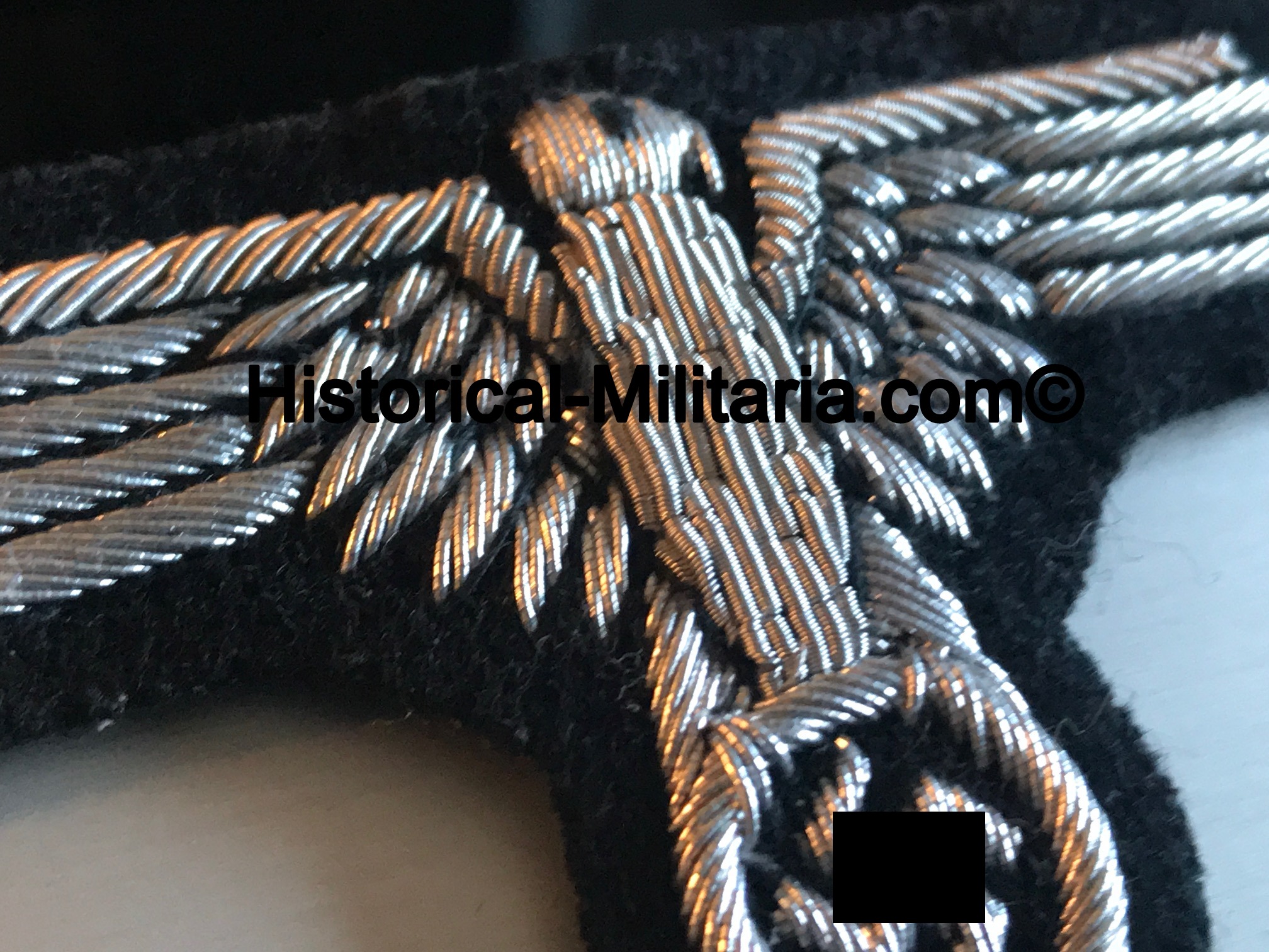 Waffen-SS Officer arm eagle in dull alluminium shade - Offiziersadler Ärmeladler Elite Waffen-SS - Aquila da braccio Ufficiale delle Waffen-SS