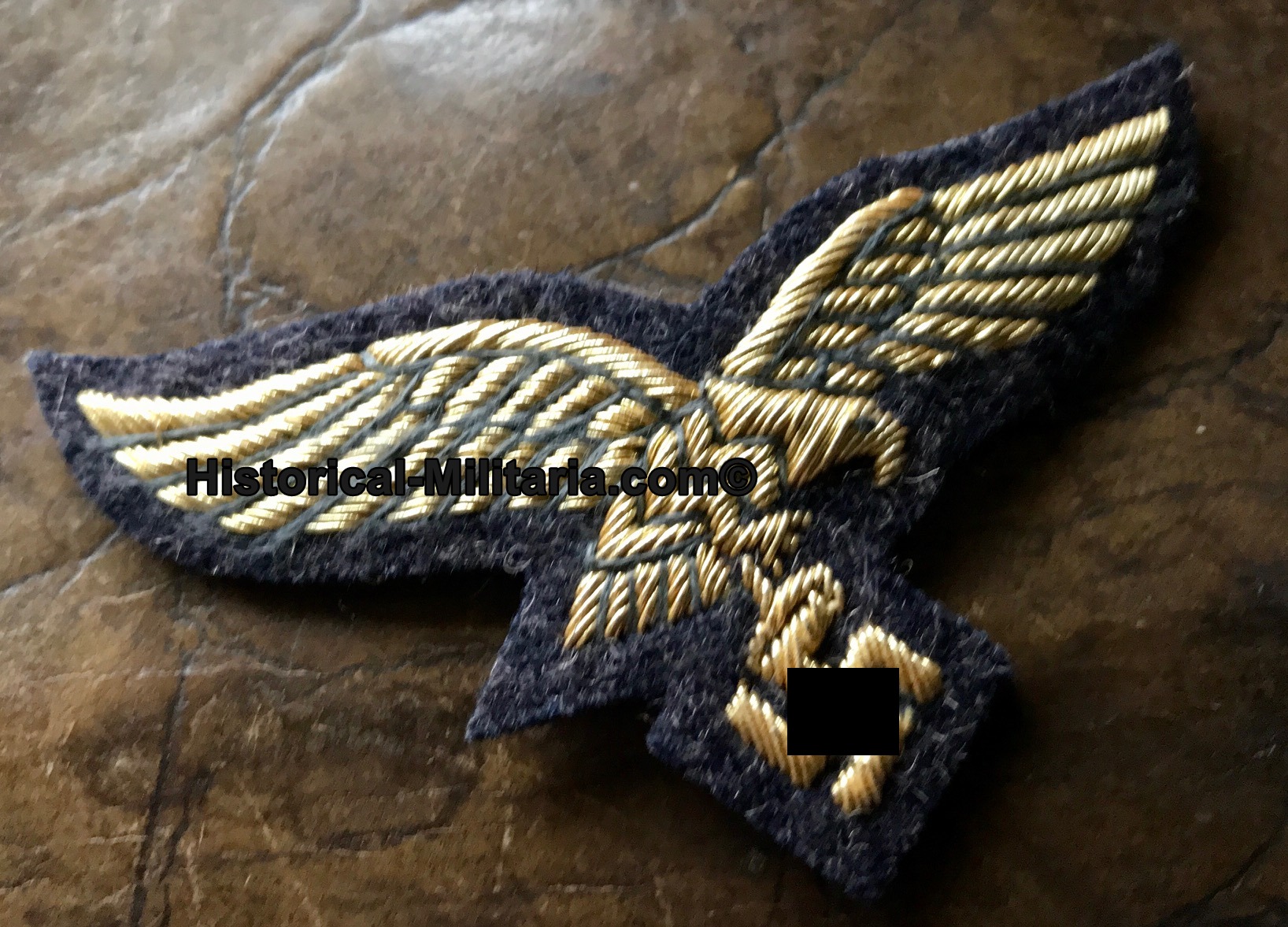 Luftwaffe General cap eagle SET in golden celleon on greyblue - Luftwaffe General Mützenadler SET auf graublau - Fregi da berretto Luftwaffe Generalità su panno grigioblu