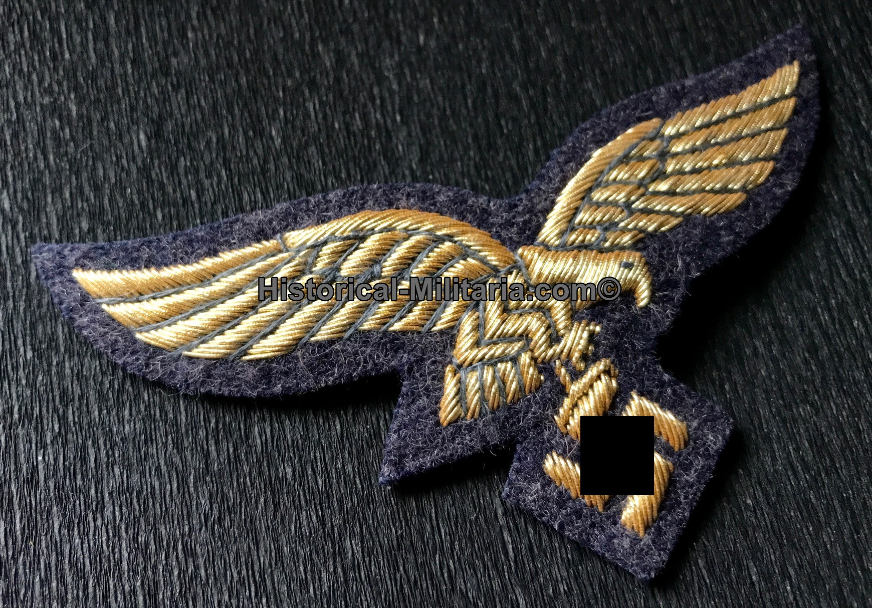 LUFTWAFFE General breast eagle golden celleon on greyblue - Luftwaffe General Brustadler Celleon gold - Aquila da petto Luftwaffe da Generale ricamo in filo d&#39;oro