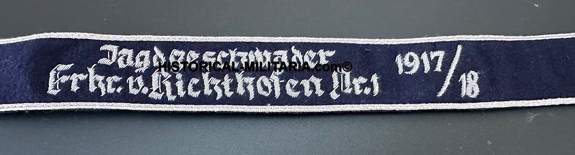 Luftwaffe Jagdgeschwader Frhr.v.Richthofen Nr.1 1917/18 Ärmelband cuff title - Fascia da braccio Jagdgeschwader Frhr.v.Richthofen Nr.1 1917/18 Luftwaffe Jagdgeschwader Frhr.v.Richthofen Nr.1 1917/18 Ärmelband cuff title - Fascia da braccio Jagdgeschwader Frhr.v.Richthofen Nr.1 1917/18