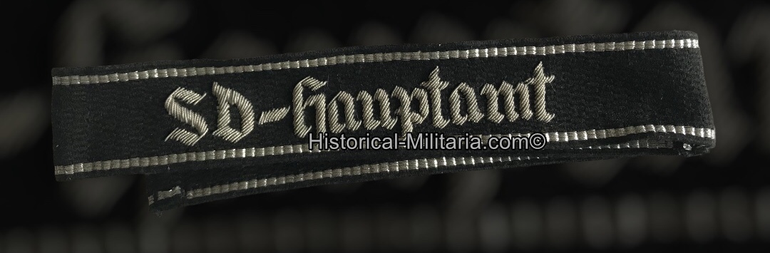 Ärmelstreifen SD-Hauptamt Schutzstaffel Ärmelband Offizier Stab Sicherheits-Hauptamt - SD Main Security Officer cuff title SD-Hauptamt - SD-Hauptamt Fascia da braccio da Ufficiale ufficio di comando centrale Servizio di Sicurezza Ärmelstreifen SD-Hauptamt Schutzstaffel Ärmelband Offizier Stab Sicherheits-Hauptamt - SD Main Security Officer cuff title SD-Hauptamt - SD-Hauptamt Fascia da braccio da Ufficiale ufficio di comando centrale Servizio di Sicurezza