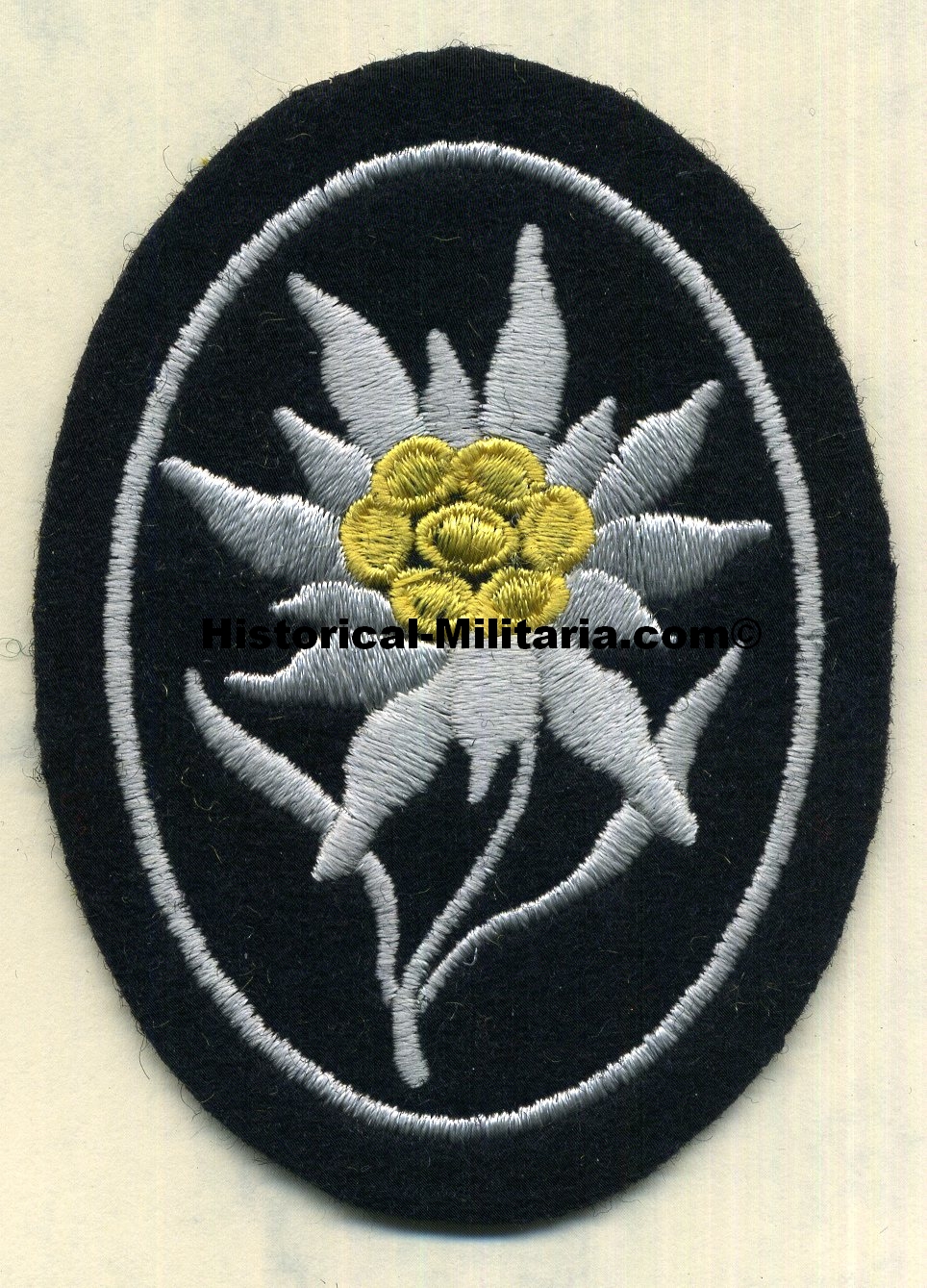Waffen-SS Gebirgsjäger Mountain Troops Edelweiss EM/ NCO sleeve insignia - SS-Gebirgstruppen Edelweiss Mannschaftsausführung - Edelweiss da manica per le truppe delle Waffen-SS