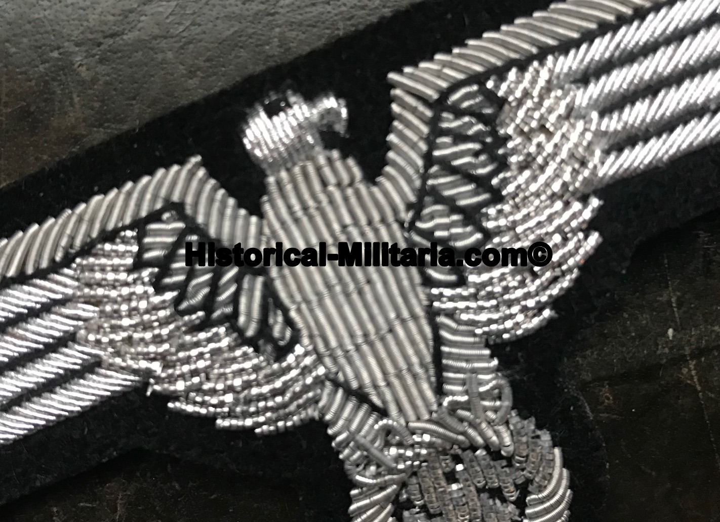 Waffen-SS Officer sleeve eagle in aged antique finish wider sized - Offiziersadler Ärmeladler Waffen-SS gealtert - Aquila da braccio Ufficiale delle Waffen-SS aspetto antico